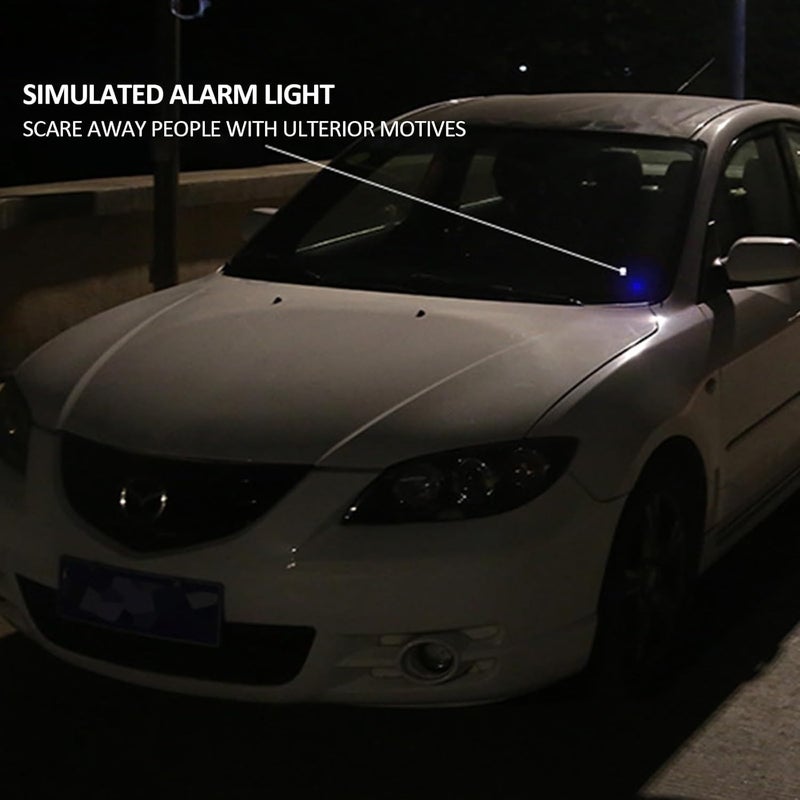 Shudyear Car Solar Power Simulated Dummy Alarm, Anti-Theft LED Flashing Security Light Fake Lamp, Automotive Warning Interior Safety Lights with USB Charger Port,Car Alarm Light Fake Lamp (Blue) - Image 5